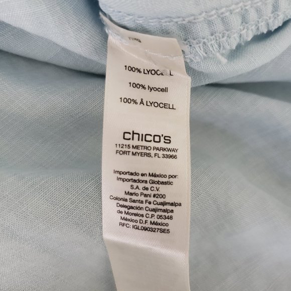 Chico's Lyocell Soft XL Petite Faded Blue Button Up Shirt - Picture 9 of 9
